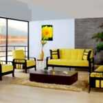 sarı oturma odası modelleri