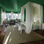 beyaz yeşil feng shui yatak odası dekorasyonu