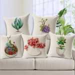 bitki desenli yastık modelleri