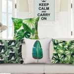 yaprak desenli yeşil yastık modelleri