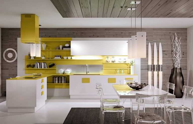 sarı beyaz italyan mutfak dekorasyonu