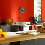 şık sıcak renklerle mutfak dekorasyonu