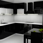 Siyah beyaz mutfak