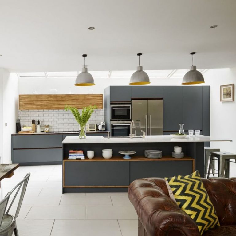 Modern salon ve mutfak