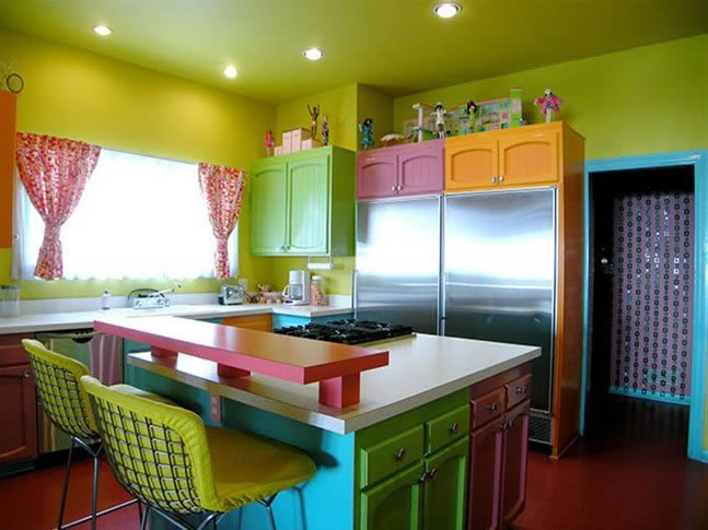 Renkli mutfak tasarımları