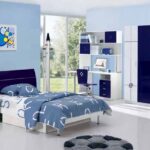 Mavi çocuk odası dekorasyonu
